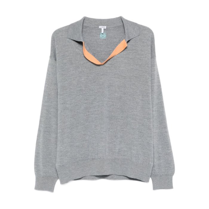 LOEWE ロエベ ジップアップ プルオーバーニット 美品】 LOEWE / ロエベ | リブ ジップアップ プルオーバーニット