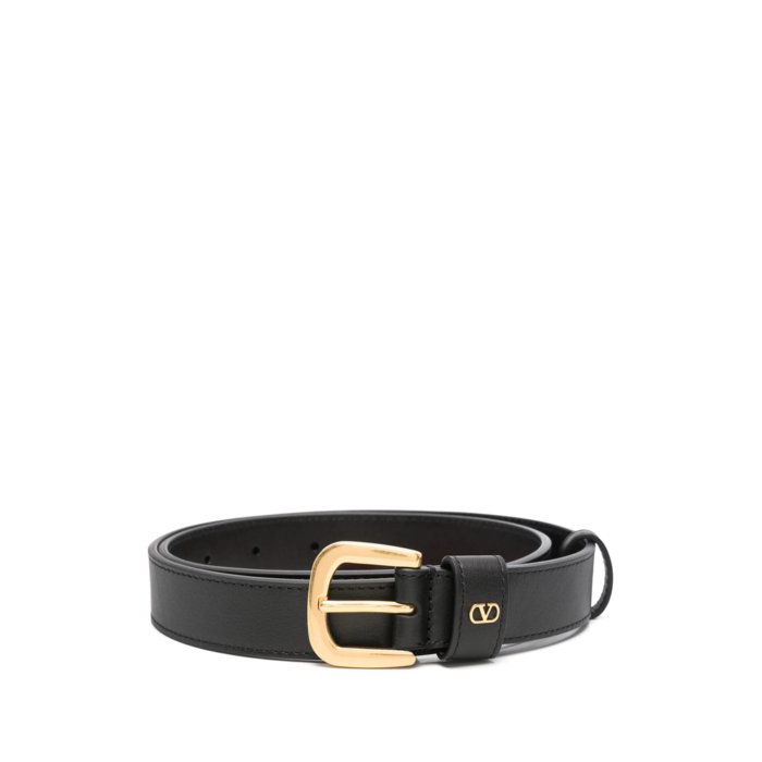 VALENTINO GARAVANI　 黒　レザー　ベルト　レディース Valentino Garavani Black Leather Belt | italist