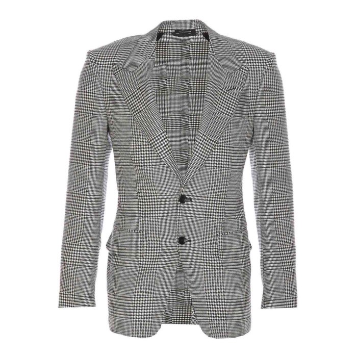 TOM FORD チェック柄ジャケット グレー TOM FORD - 【美品】トムフォード スーツ グレンチェック