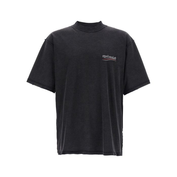 BALENCIAGA 銀座店 バレンシアガ SALE 23SS TOVE4 バリムーン ユーズド加工 オーバーサイズ Tシャツ size:4 黒 96148 BALENCIAGA - BALENCIAGA 銀座店 バレンシアガ SALE 23SS TOVE4