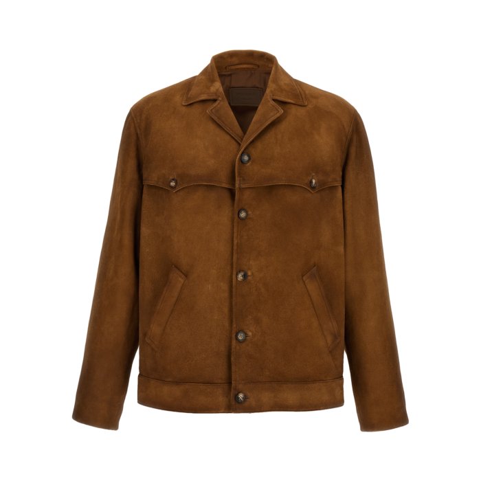 イタリア製 00s PRADA ナイロン Pコート 中綿 ブラウン XLサイズ 楽天