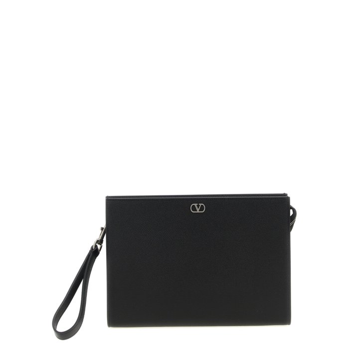 【関税込み】Valentino Garavani ポーチ Valentino Garavani Beige Rockstud Zip Coin & Card Case Pouch