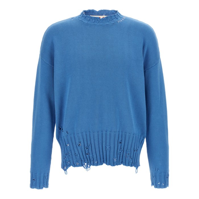 楽天市場】マルニ (Marni) ボーダーセーター モヘア ブルーオレンジ