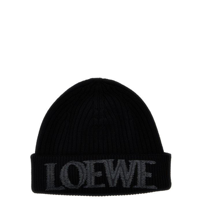 今季新作 ロエベ LOEWE ニット帽 カーキ LOEWE ロエベ ニット帽 F540257X23 レディース ロゴ刺繍 ニット