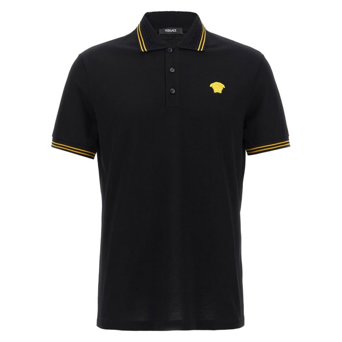VERSACE JEAN CULTUREネイビー ポロシャツ メダリオンジッパー VERSACE JEAN CULTUREネイビー ポロシャツ メダリオンジッパー