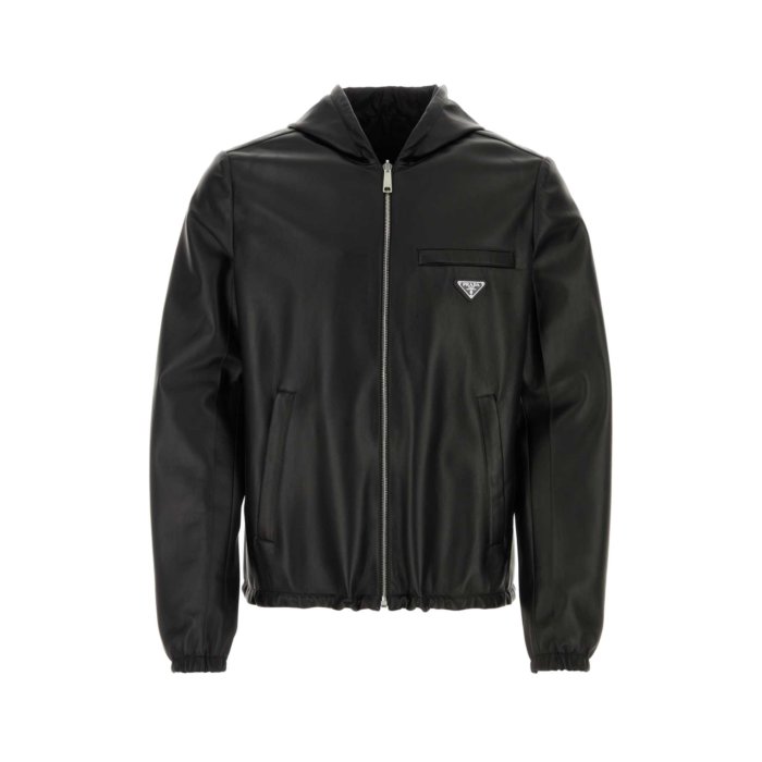 PRADA レザージャケット Black size 42 Prada レザージャケット | ブラック | FARFETCH JP
