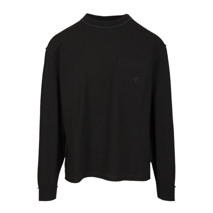 【関税込み】MM6 Maison Margiela ブラック 長袖Tシャツ MM6 Maison Margiela (エムエムシックス メゾン マルジェラ