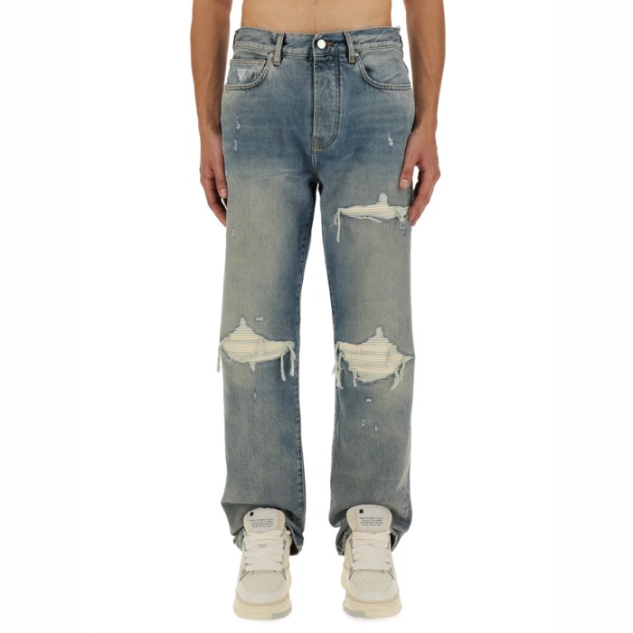 アミリ AMIRI デストロイ サイドラインデニム スリムフィット スキニー 