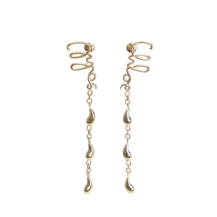 Chloe ダブルサークルモチーフ ロゴ ピアス ゴールド ミニ Chloe - 美品 クロエ ダブルサークルモチーフ Chloeロゴ ピアス