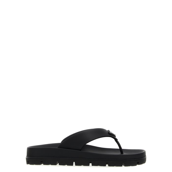 楽天市場】プラダ PRADA レザーサンダル 三角ロゴ フラット スポーツ