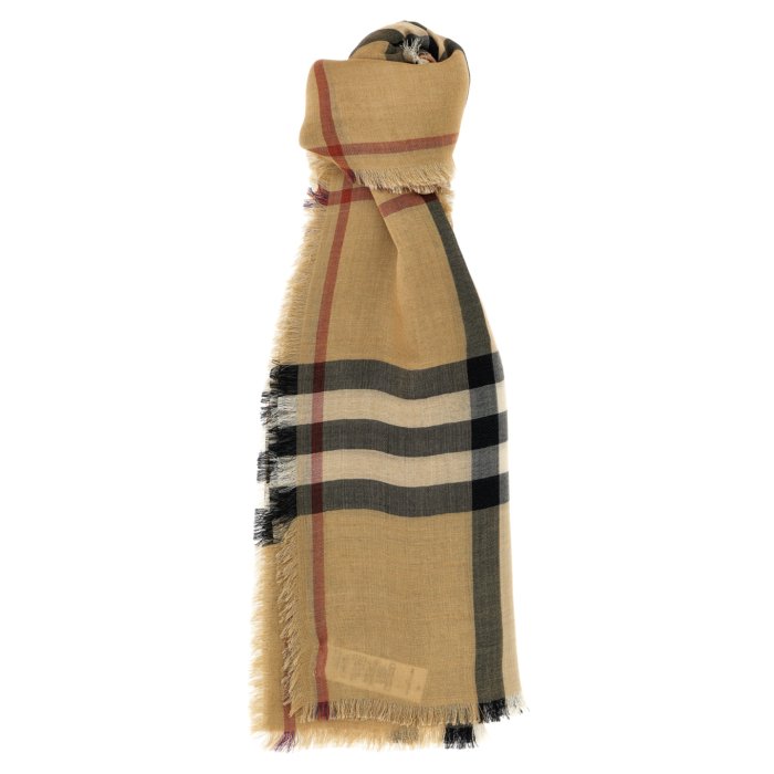 バーバリー BURBERRY 大判ストール 春夏仕様　フリンジ ベージュ バーバリー BURBERRY 大判ストール 春夏仕様 フリンジ ベージュ
