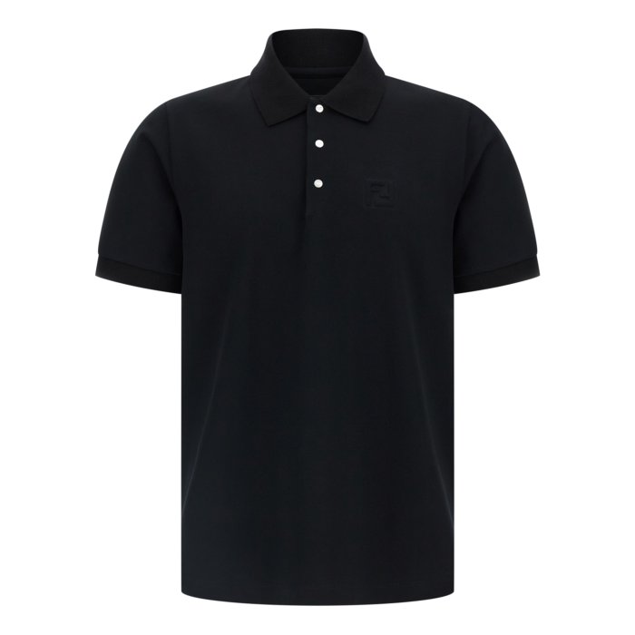 FENDI ポロシャツ 46 ポロシャツ コットン ブラック | Fendi
