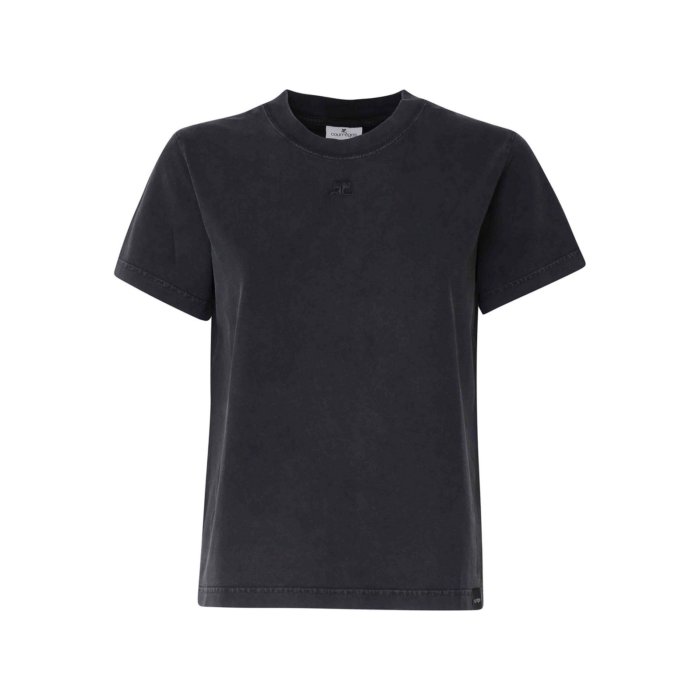 【Courreges】コットンジャージー Tシャツ *送料関税込* COURRÈGES コットンジャージー Tシャツ 刺繍＆プリント入り