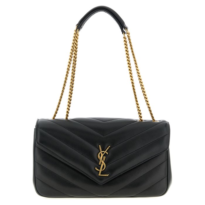 SAINT LAURENT ブラックレザーショルダーバッグ サンローラン SAINT LAURENT ショルダーバッグ ブラック