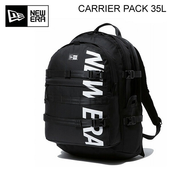 【4/9まで★3000円以上で300円OFFクーポン】ニューエラ リュック キャリアパック 35L プリントロゴ ブラック × ホワイト (14521347) NEWERA バックパック 【C1】【s6】