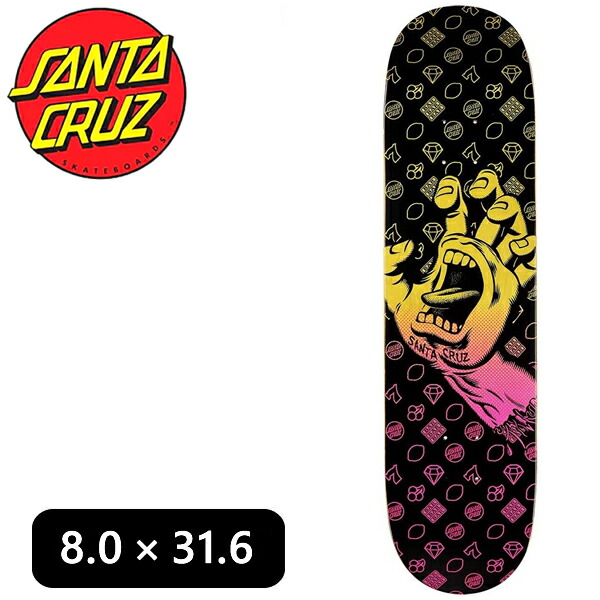 デッキテープサービス デッキ単品 スケートボード サンタクルーズ デッキ単品 Jackpot デッキ スノーボードｓｔｏｍｐ Santa デッキ サービス Santa Cruz 8 0ｘ31 6インチ デッキテープ 単品 スケボーデッキ Hand