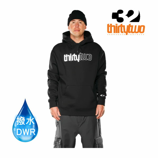 再再販 THIRTYTWO 32 22-23 スノーボードウェア メンズ 撥水パーカー DOUBLE TECH HOODIE BLACK  サーティーツー fucoa.cl