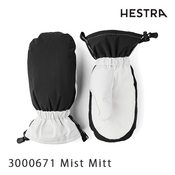 【7/25まで★3000円以上で300円OFFクーポン】ヘストラ ミトングローブ 保温性の高いプリマロフト綿 暖かいミスト ミット Black / Off White (3000671 100020) HESTRA Mist Mitt ( 24-25 2025 ) 【C1】【s7】|スノーボードSTOMP