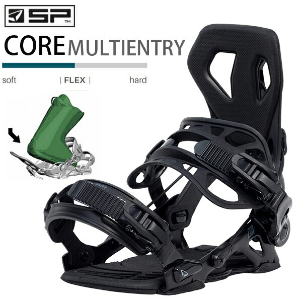 23-24 SPビンディング　CORE コア SP Core Multientry 23/24 Snowboard Binding shown in Black