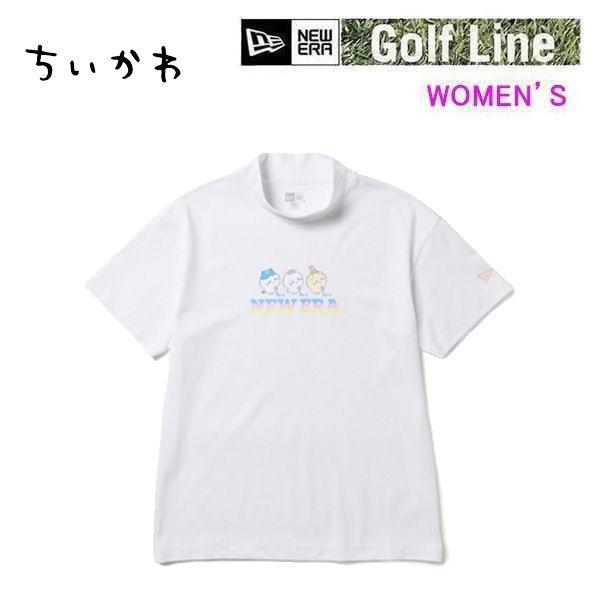【4/9まで★3000円以上で300円OFFクーポン】ニューエラ ゴルフ モックネック Women's 半袖 ミッドネック Tシャツ ちいかわ・ハチワレ・うさぎ ホワイト(14864557) NEWERA GOLF【s6】