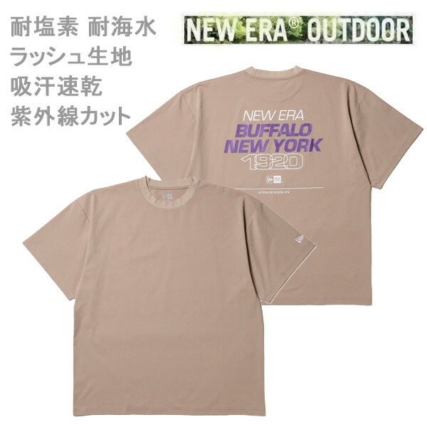 ニューエラ tシャツ 半袖 水陸両用 オーバーサイズド Tシャツ Buffalo.NENY1920 アッシュブラウン(14774258) NEWERA アウトドア 日本正規品