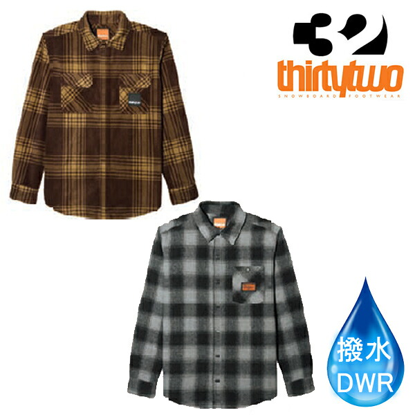 【7/25まで★3000円以上で300円OFFクーポン】THIRTYTWO 32 26-27 スノーボードウェア メンズ　撥水アパレル　ネルシャツ サーティーツー【スノーボード・ウエア・スノボー用品】【C1】【s7】｜スノーボードＳＴＯＭＰ