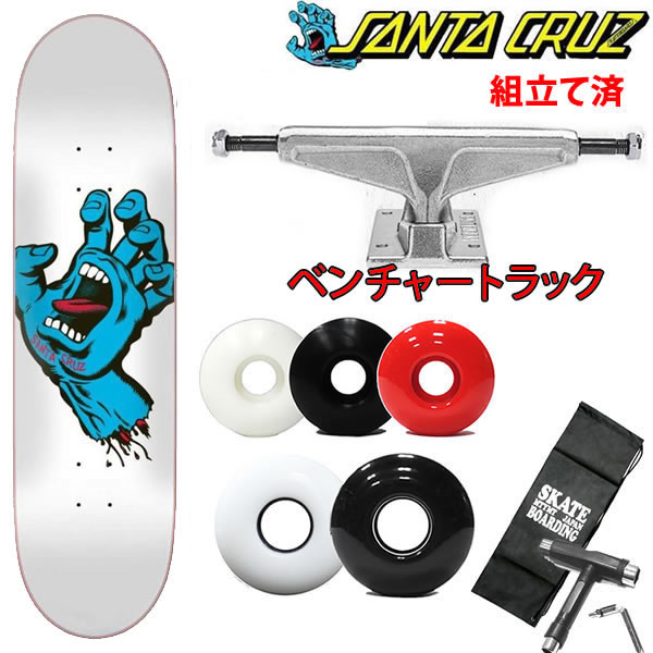 【7/25まで★3000円以上で300円OFFクーポン】サンタクルーズ スケボー コンプリート ベンチャートラックV-LIGHTセット SCREAMING HAND ホワイト 8.25ｘ31.8インチ SANTACRUZ スケートボード完成品【s7】｜スノーボードＳＴＯＭＰ 20,100円