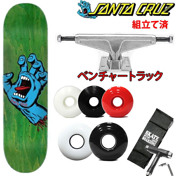 【7/25まで★3000円以上で300円OFFクーポン】サンタクルーズ スケボー コンプリート ベンチャートラックV-LIGHTセット SCREAMING HAND /GREEN 8.0x31.5インチ SANTACRUZ スケートボード完成品【s7】|スノーボードSTOMP