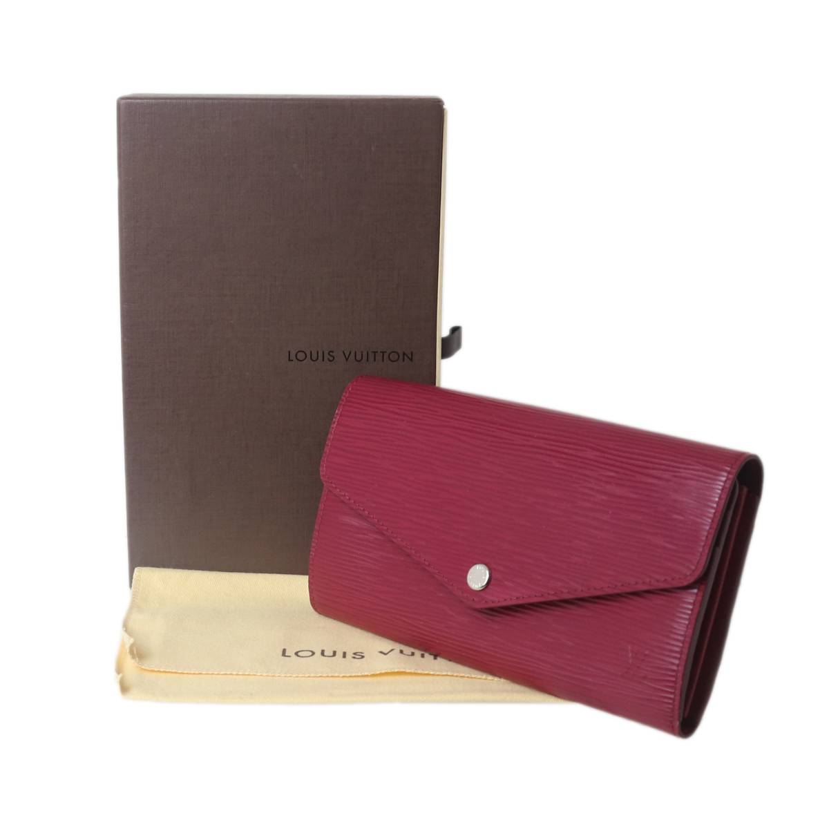 【中古】 LOUIS VUITTON/ルイヴィトン ポルトフォイユサラ 二つ折り長紙入れ エピ ルビー M6374M CA0148 保護すること袋、箱 ES B位置づける