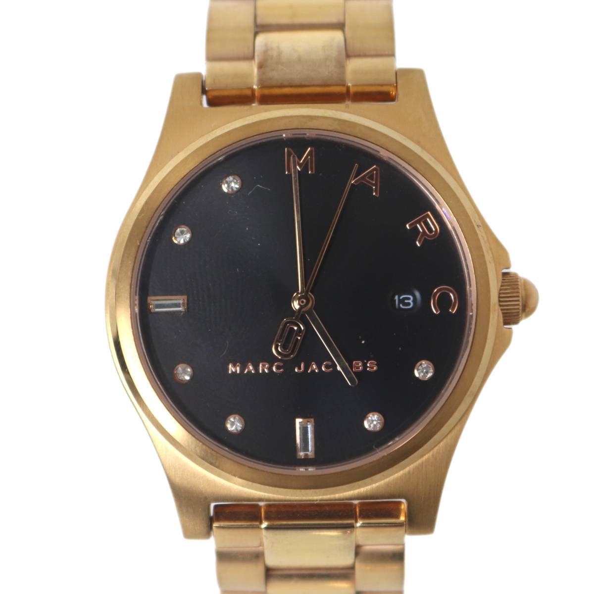 【中古】 Marc Jacobs マークジェイコブス ヘンリー メンズウオッチ ブロンズゴールド×黒いこと MJ3600 箱、言いあらわす書、一こま NT AB序列付ける