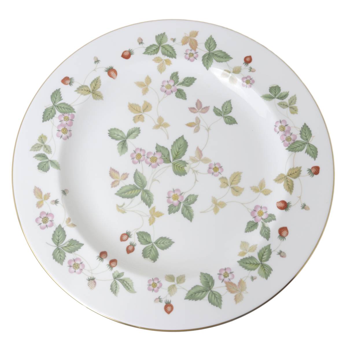 【中古】 WEDGWOOD ウェッジウッド 大一皿 お皿 ラウンドディッシュ WILD STRAWBERRY Bone China 差しわたし約34糎 NT 美品 AB序列付ける