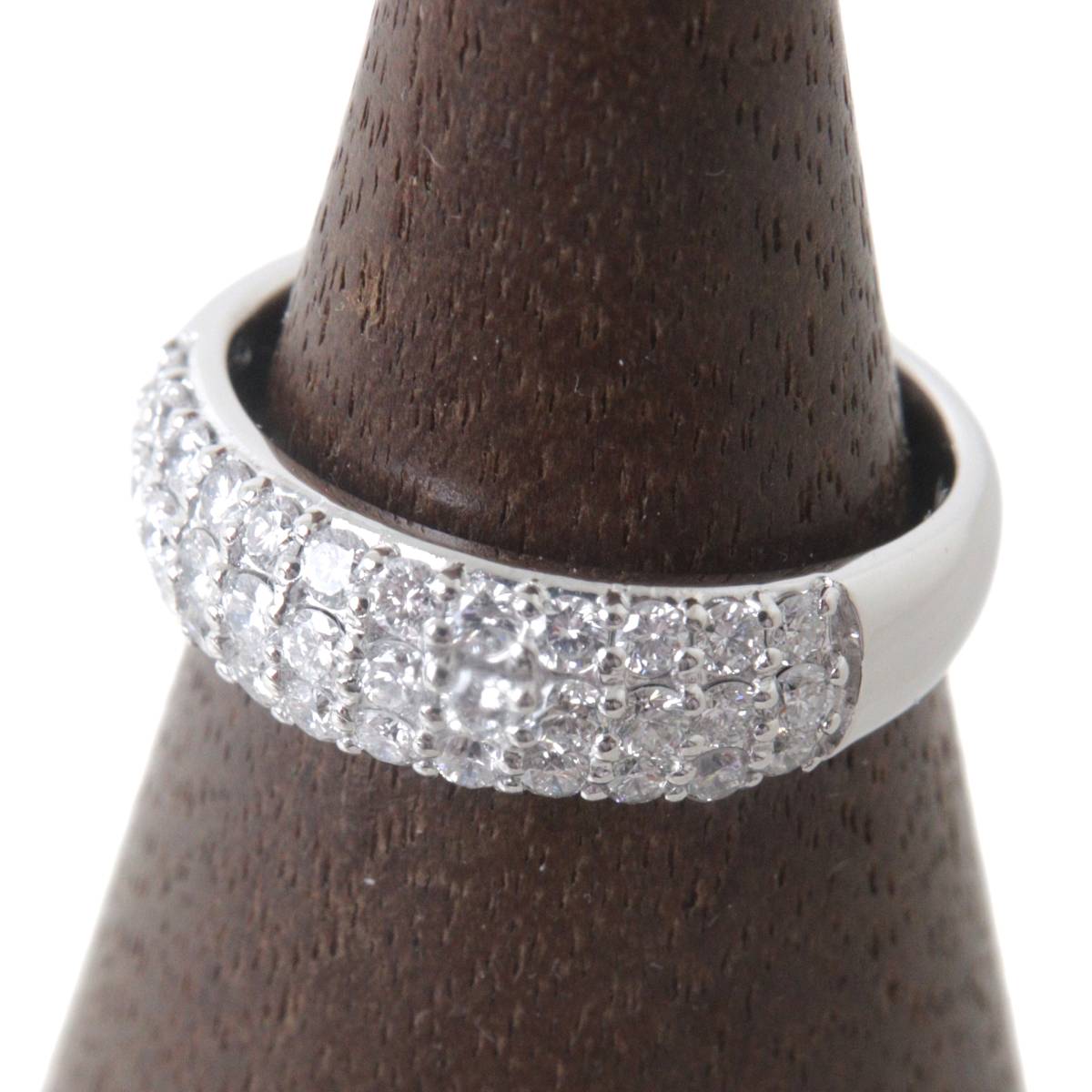 【中古】 パヴェ ダイヤモンド リング 指輪 Pt900 ダイヤモンド 0.8ct 11号 重量約5.8g NT 磨き仕上げ品 Aランク