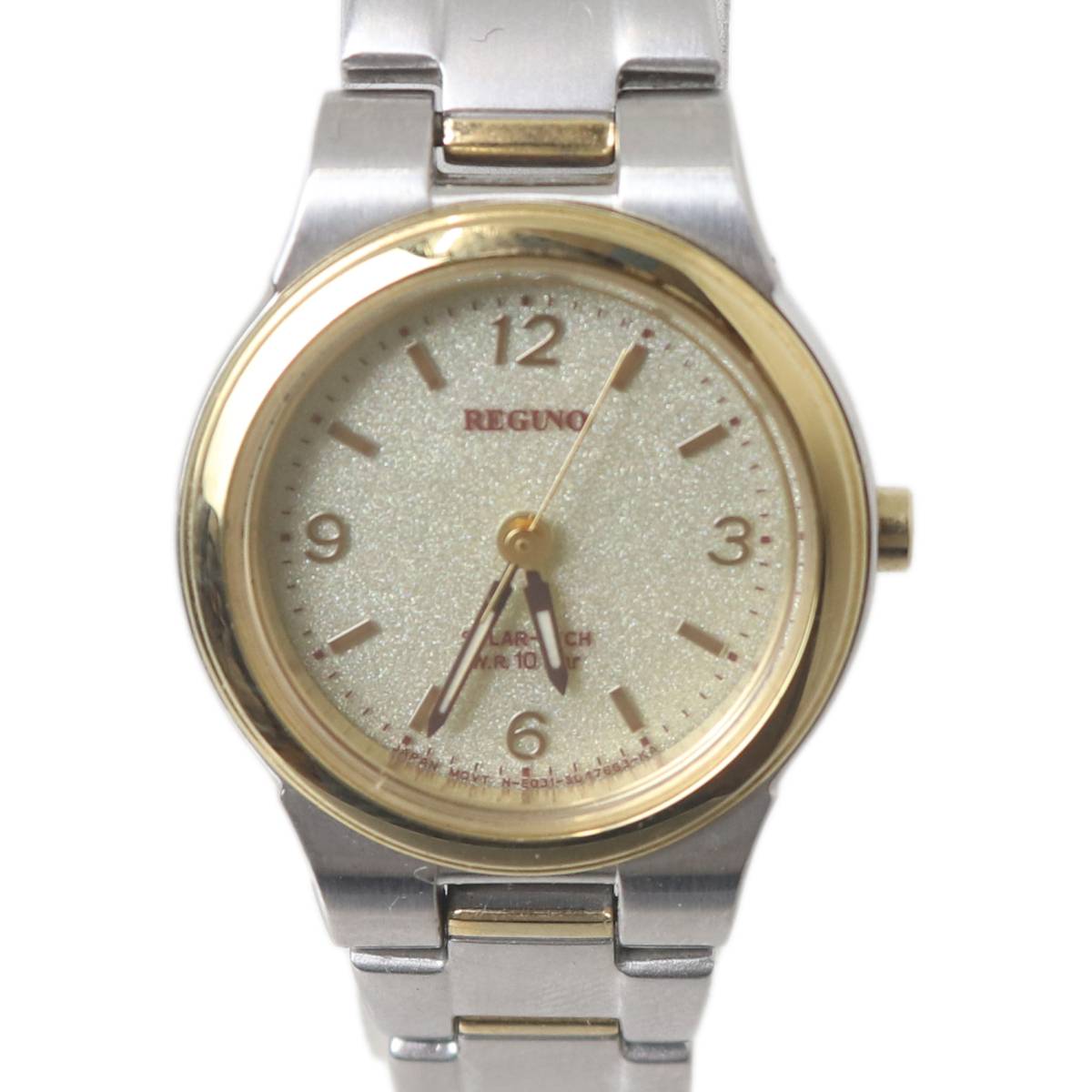 【中古】 CITIZEN シチズン レグノ ソーラー レディースクォーツ 腕時計 GN-4-S-12 シルバー×ゴールド 腕回り約14cm ベルト幅約10mm NT Bランク