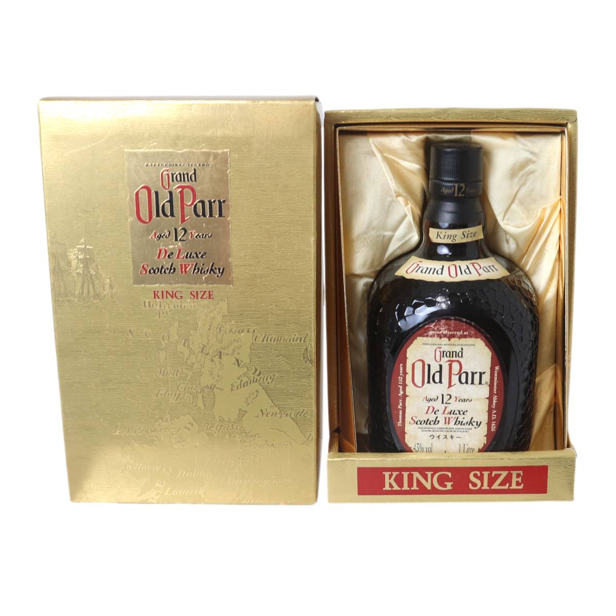 【中古】 古酒 ブレンデッド スコッチウイスキー Grand Old Parr De Luxe グランドオールドパー デラックス 12年 1000ml アルコール度数43% NT 箱あり