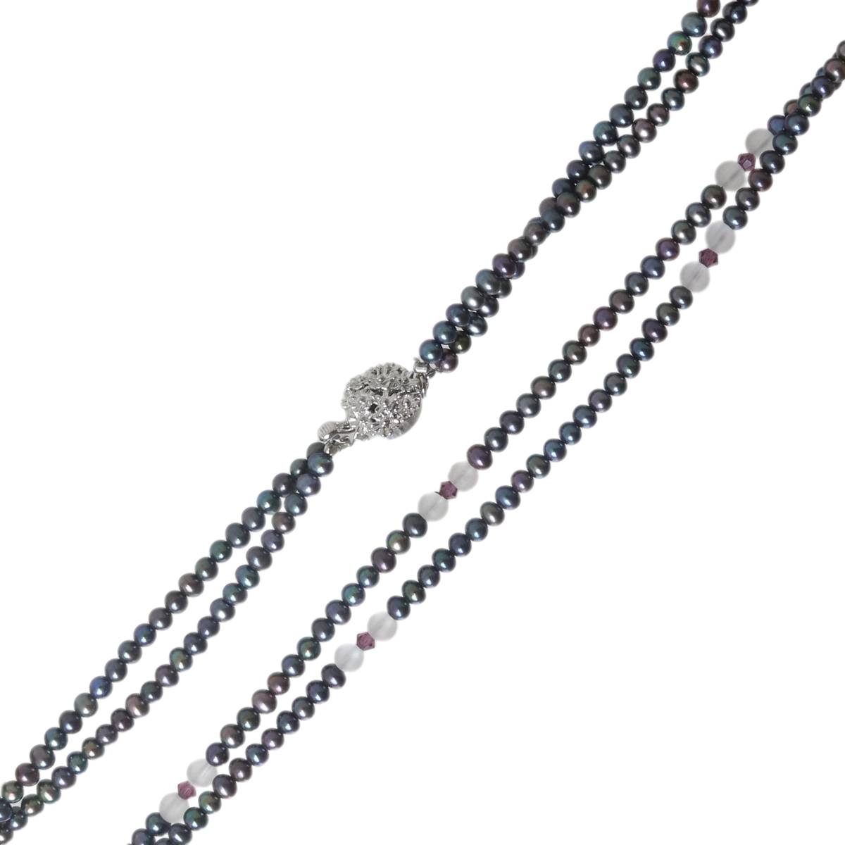 【中古】 ベビーパールネックレス 本真珠×金具SILVER 首回り44cm 真珠：約3.2(mm) 重量約18.6g NT Bランク