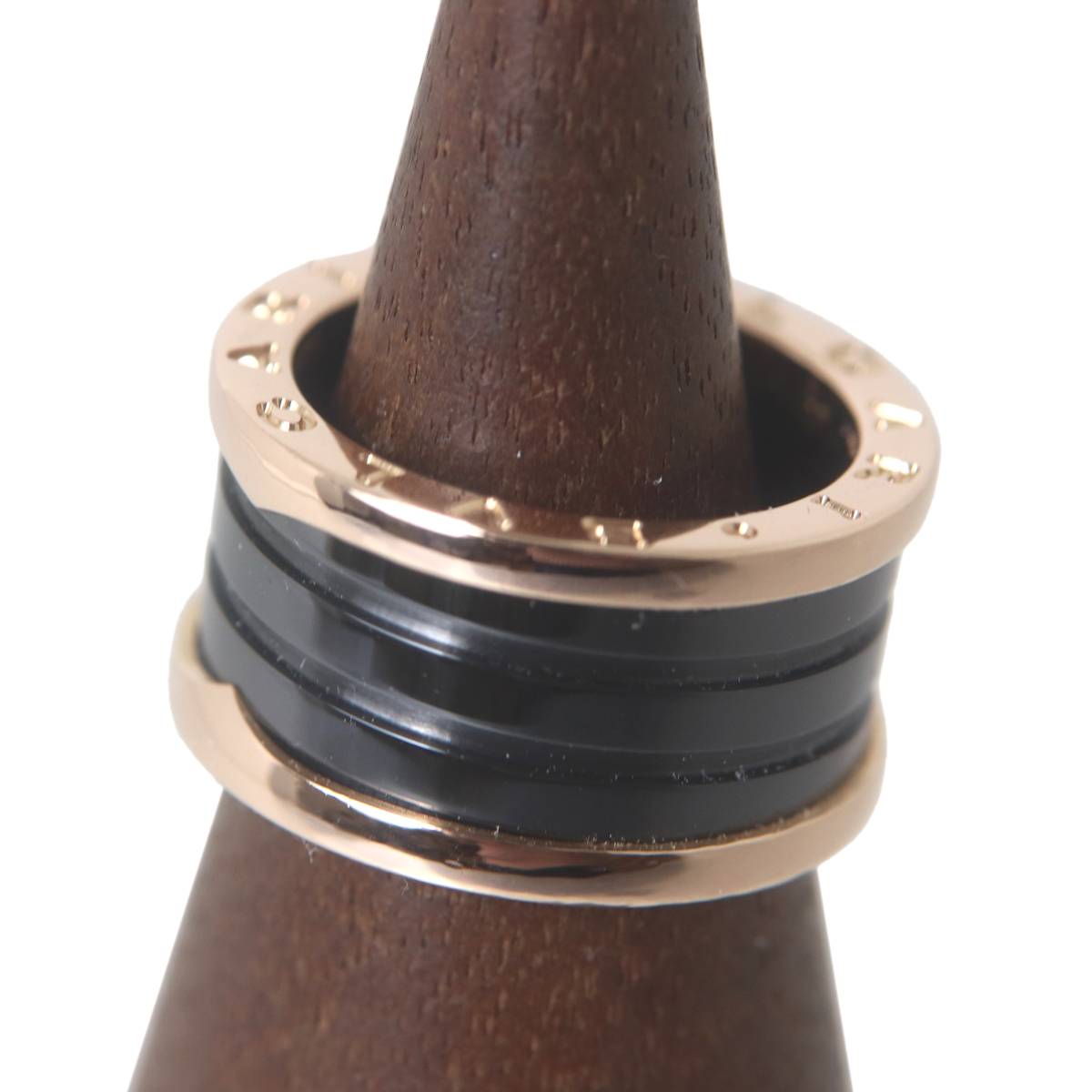 【中古】 BVLGARI ブル小峡谷 B-ZERO1 ビーゼロワン 4ダンス楽隊 輪っか 陶器 指環 K18PG×陶器 #54 約13号 輪っか幅12粍 掛け目約9.7g NT 美品 A序列付ける