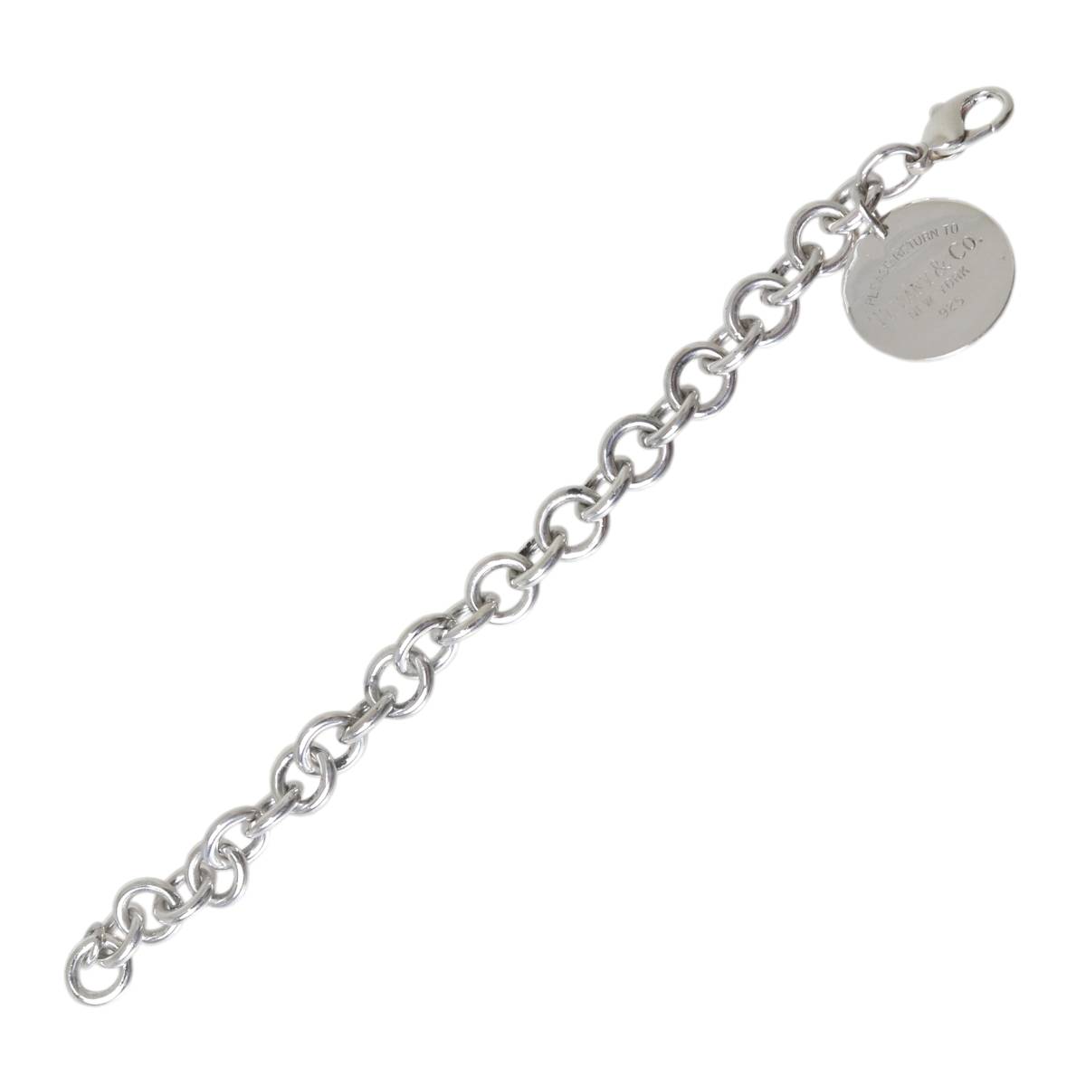 【中古】 Tiffany&Co. ティファニー リターントゥ ブレスレット Sv925 腕回り19cm チェーン幅10mm モチーフ直径23.4mm 重量36.5g NT 磨き仕上げ品 Aランク｜ブランドショップ　リバース