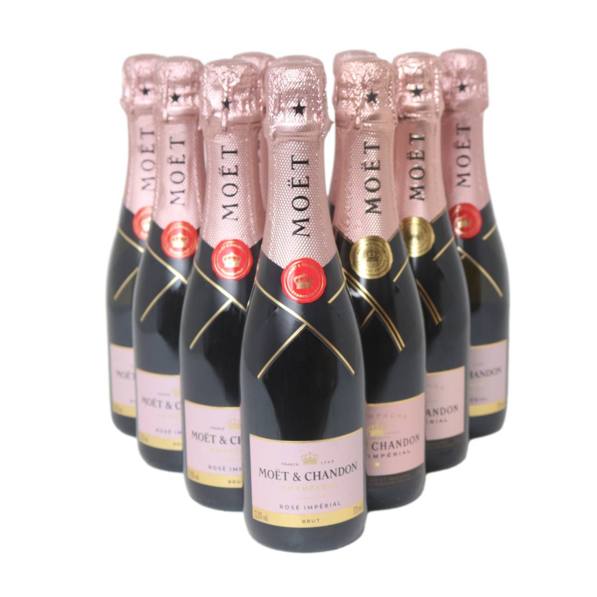 【中古】 古酒 シャンパン MOET＆CHANDON モエ・エ・シャンドン ブリュット ロゼ アンペリアル 10本 ハーフ 375ml×10本 計3750ml 12.5％ NT 箱なし