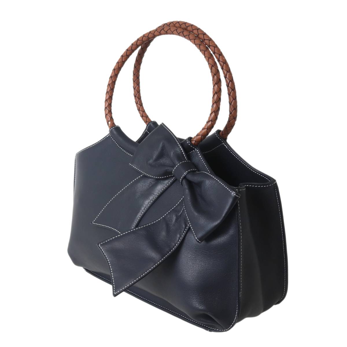 【中古】 KITAMURA キタムラ なめし革 ハンドバック シュロの葉 米国海軍 磁石開閉 33×20×11(糎)  NT-no AB価値づける