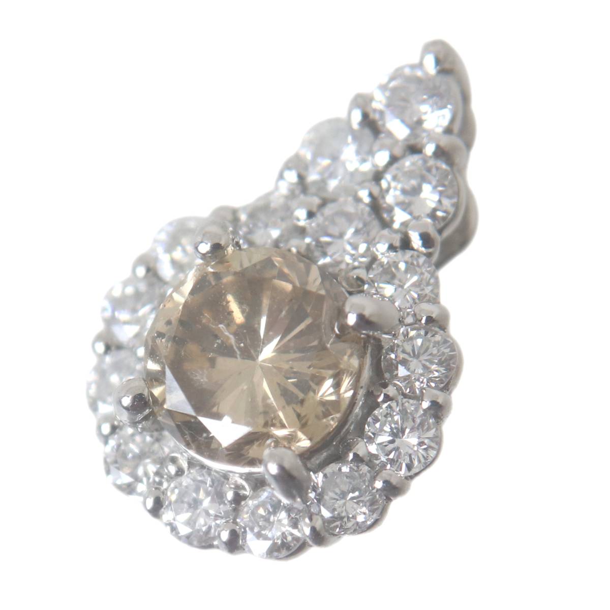 【中古】 ダイヤトップ Pt900 プラチナ900 ダイヤモンド 14.2×10(mm) ダイヤモンド：0.65/0.40ct 重量約2.1g NT 磨き仕上げ品 Sランク
