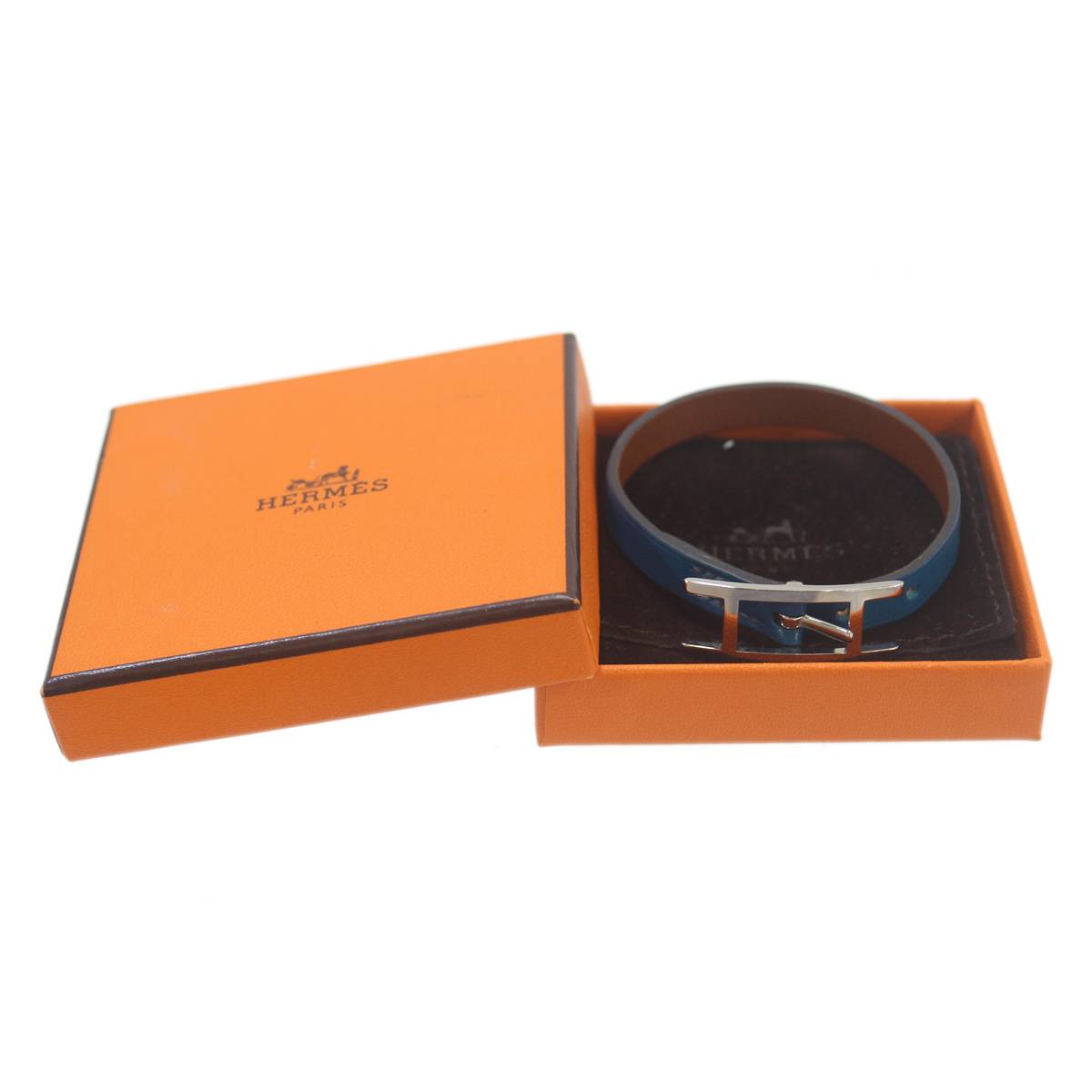 【中古】 HERMES/エルメス アピ 腕輪 青色×しろがね色 ES B価値づける