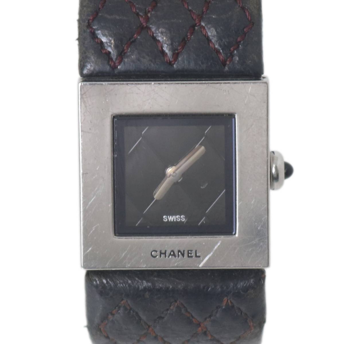 【中古】 CHANEL /シャネル アシエ レディースクォーツ 腕時計 マトラッセ シルバー×ブラック ES Bランク|ブランドショップ リバース