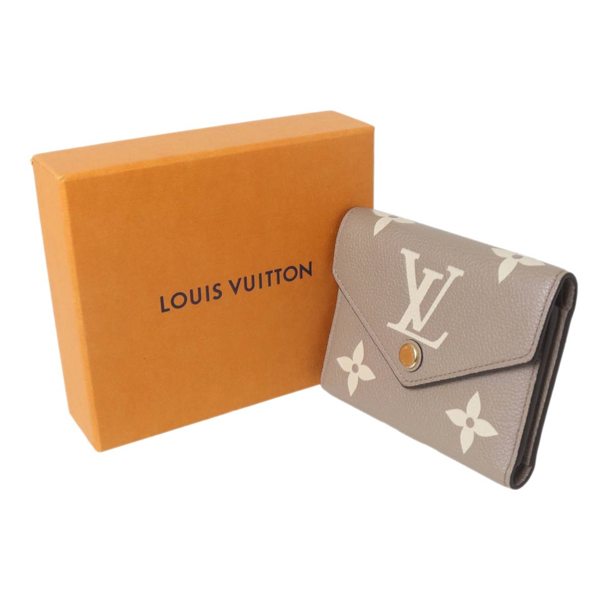 【中古】 LOUIS VUITTON/ルイヴィトン ポルトフォイユ・ヴィクトリーヌ 二つ折り財布 モノグラムアンプラント トゥルトレールクレーム M81861 ICチップ 箱 ES ABランク