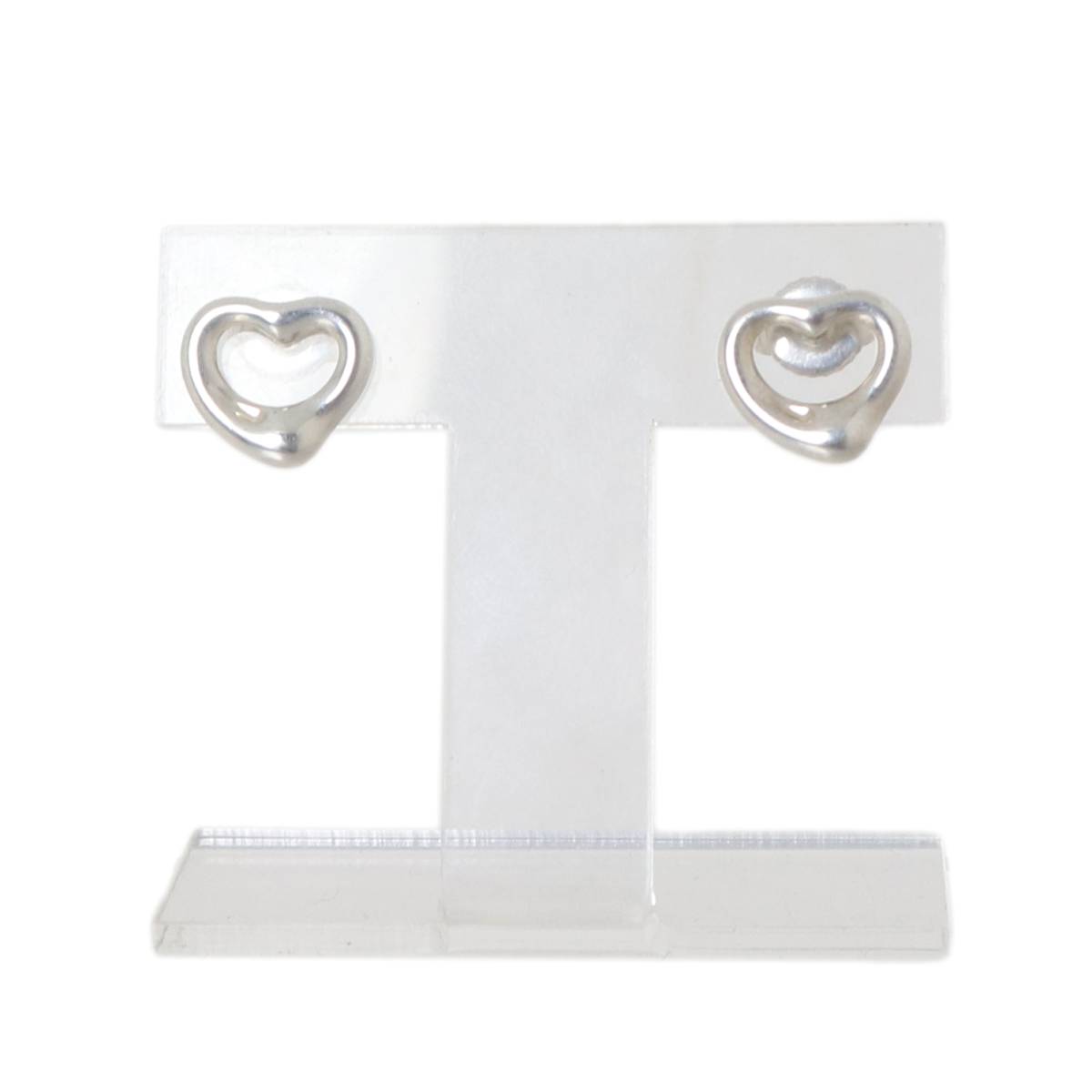 【中古】 Tiffany&Co./ティファニー オープンハートピアス Sv925/シルバー925 保存箱、保存袋 W約1.1cm&times;H約1cm・ 重量1g（片側）ES Bランク｜ブランドショップ　リバース