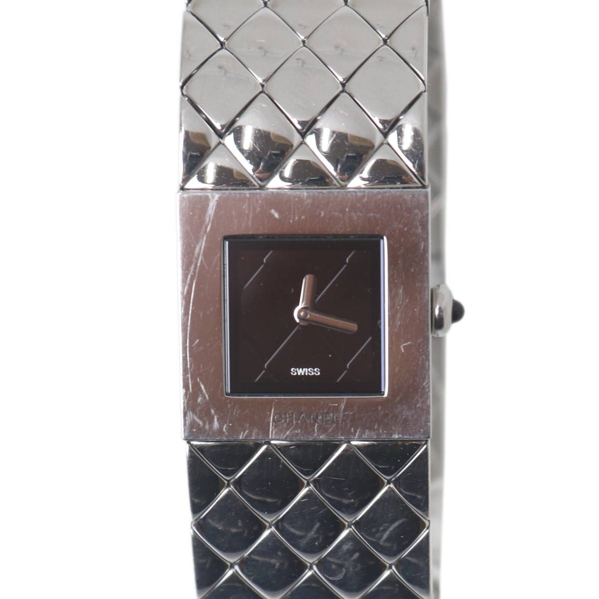 【中古】 CHANEL /シャネル  レディースクォーツ ウォッチ マトラッセ しろがね色×黒いこと 文字記号盤ES B価値づける