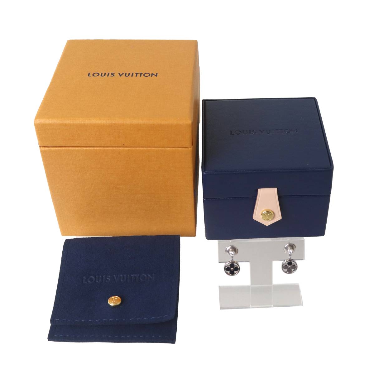 【中古】LOUIS VUITTON/ルイヴィトン モノグラムイディール　ダイヤモンドピアスQ96167　BランクES｜ブランドショップ　リバース