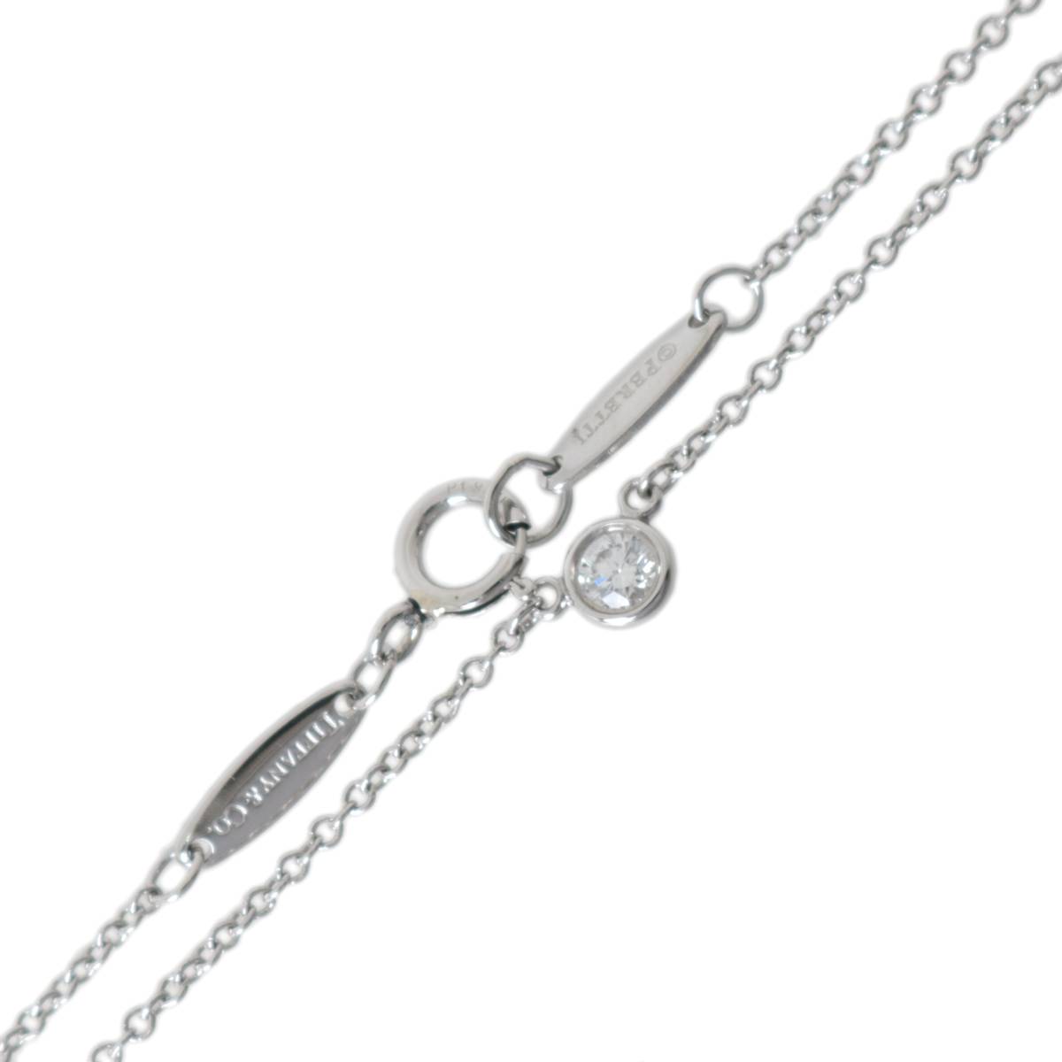 【中古】 Tiffany&Co./ティファニー Pt950 バイザヤード エルサ・ペレッティ シングルダイヤモンドペンダント 首周り41cm FS-nt Bランク