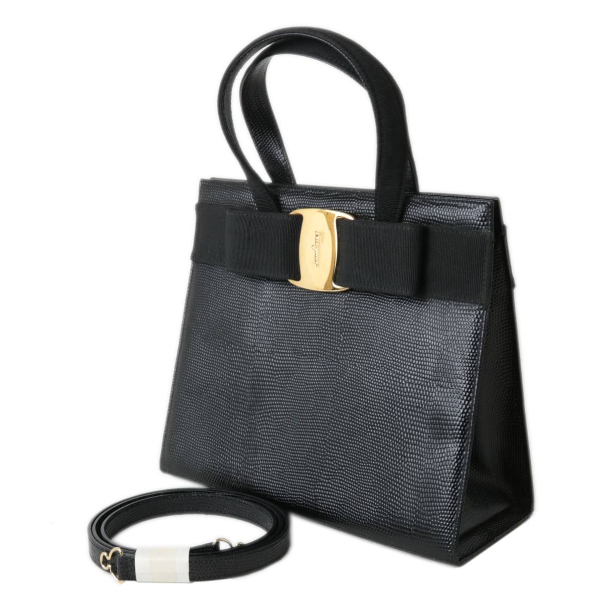 【中古】 Ferragamo/フェラガモ ヴァラ ハンドバッグ ショルダーバッグ 2WAY FS Bランク