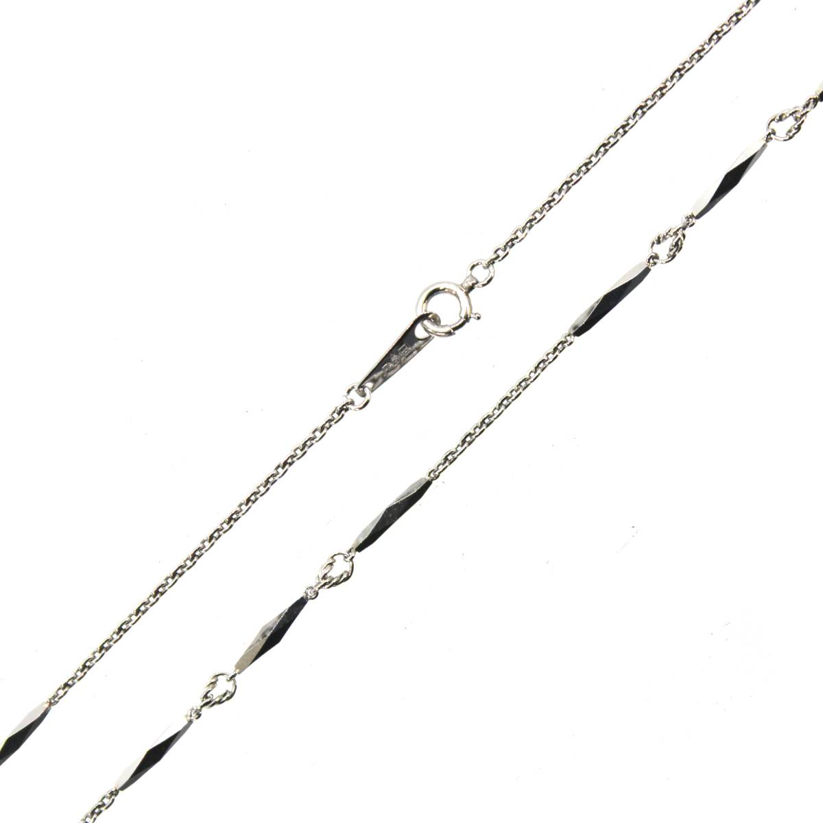 【中古】 Pt850/プラチナ850 切子ネックレス 造幣局検定刻印有り 約41.8cm 約7.6g HO 磨き仕上げ品 Aランク