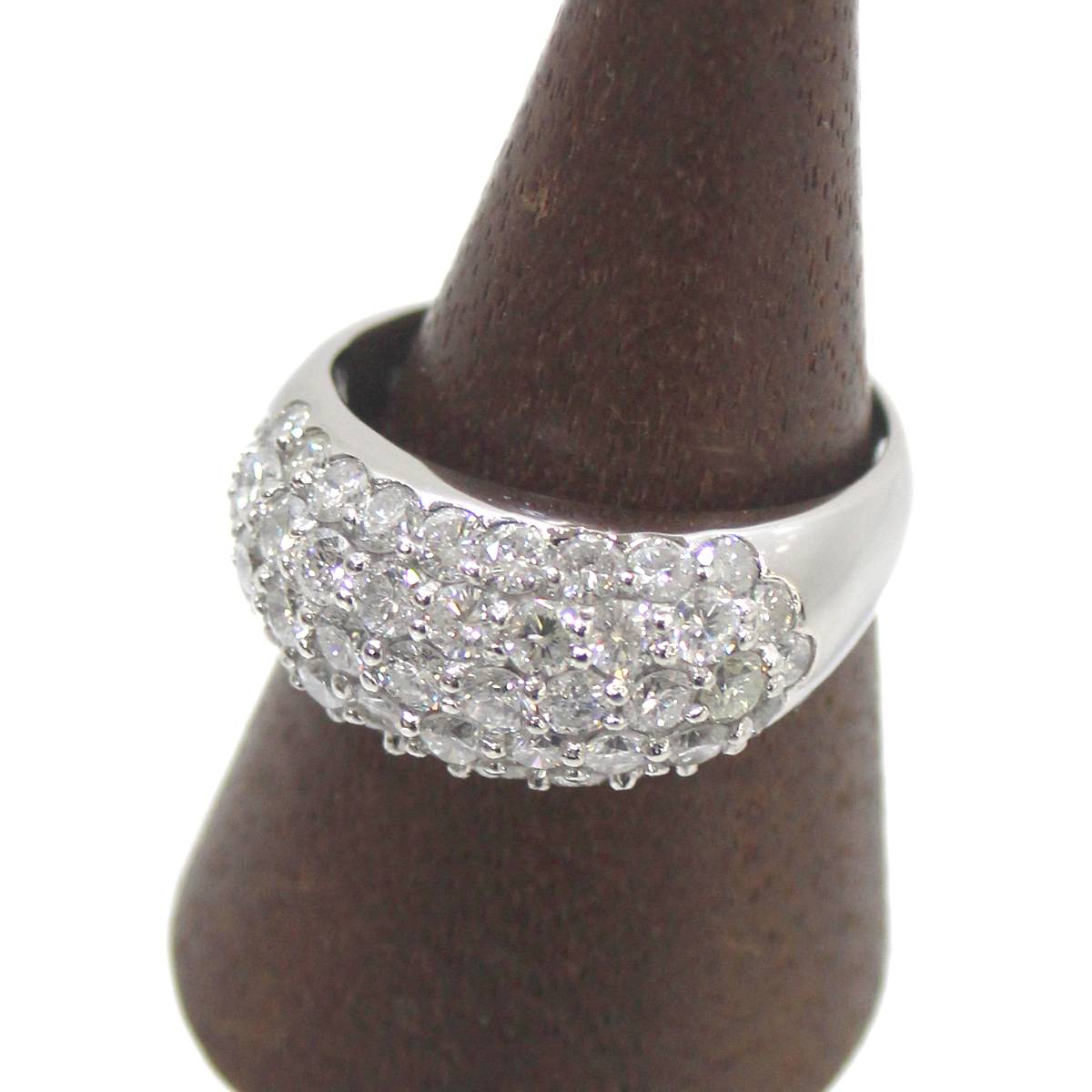 【中古】 Pt900 ダイヤリング D計3.00ct 17号 11g HO 磨き仕上げ品 Aランク｜ブランドショップ　リバース